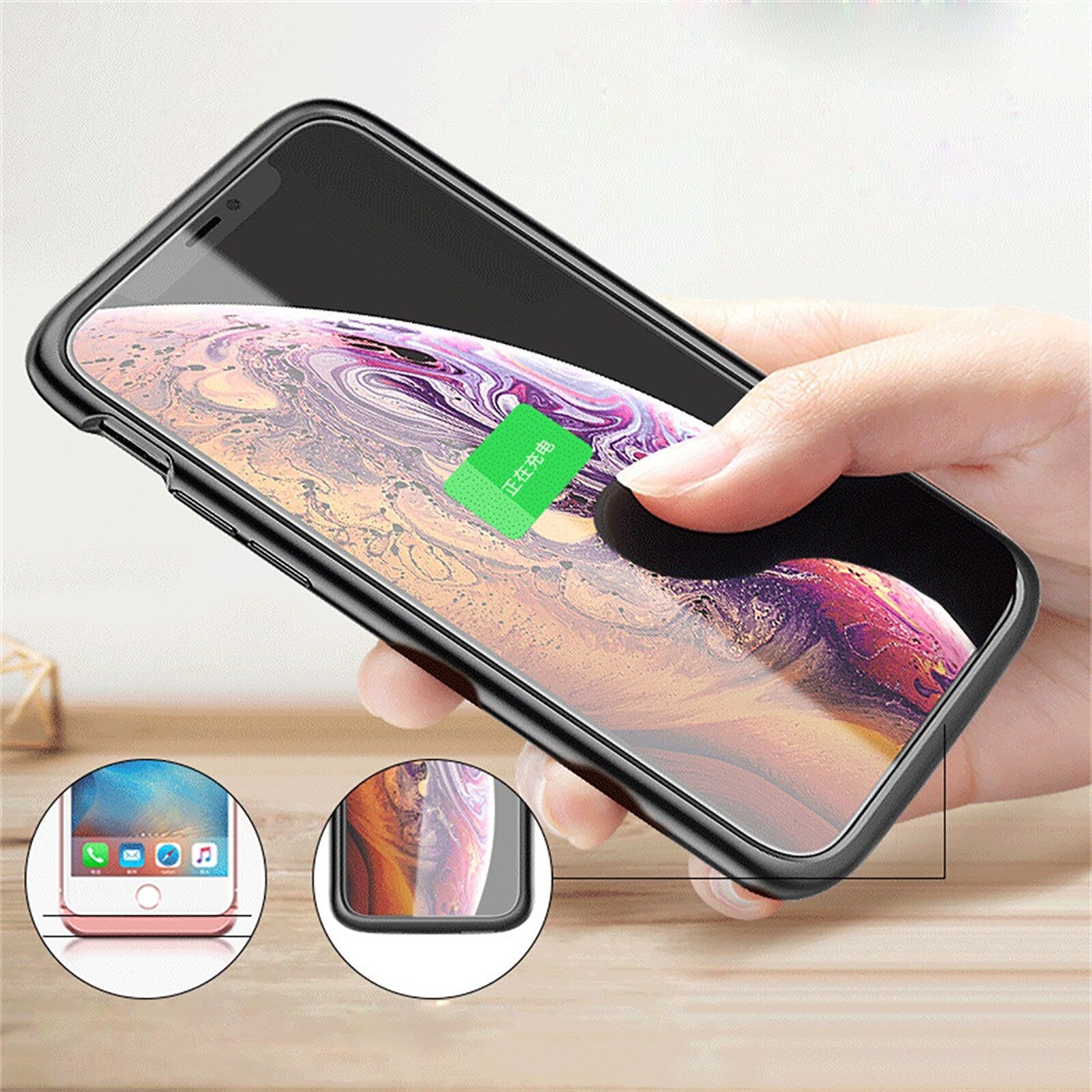 For Iphone 12 Pro 6.1inch Battery Case 5000mAh Extended Charger Power Cover For Wireless Charging Battery Magnetic Power Bank