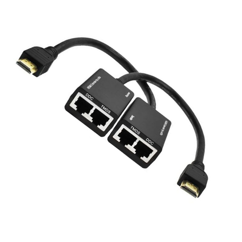 HDMI Over RJ45 CAT5e CAT6 UTP LAN Ethernet Extender Repeater 1080P 3D to 100ft