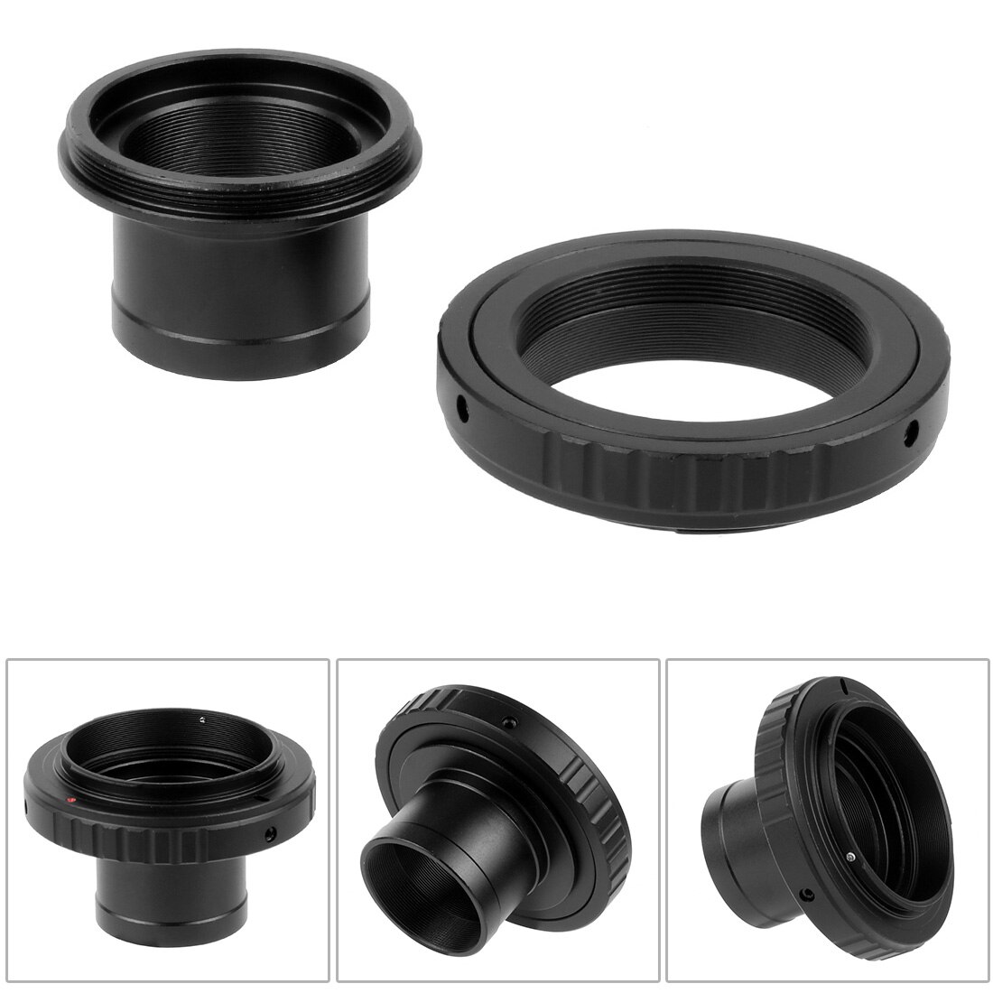 Lens Adapter 1.25 Inch T Ring Lens Mount Set DSLR Camera Accessory for Canon EOS Nikon Olympus Sony Pentax Telescope Microscope