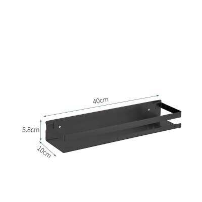 Bathroom Hradware Accessories 20-50cm Modern Matte Black Bathroom Corner Shelves Kitchen Wall Shelf Shower Shampoo Storage Rack: 40cm Black