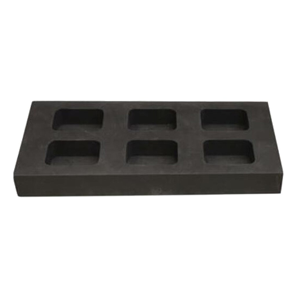 Gold Silver Precious Metal Smelting Ingot Mold High Purity Graphite Mould: 6 Slots Large