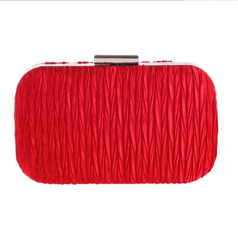 2021 pochette da sera pieghevoli da donna di alta qualità borsa frizione moda con catena borse da festa per donna MN772: Rosso