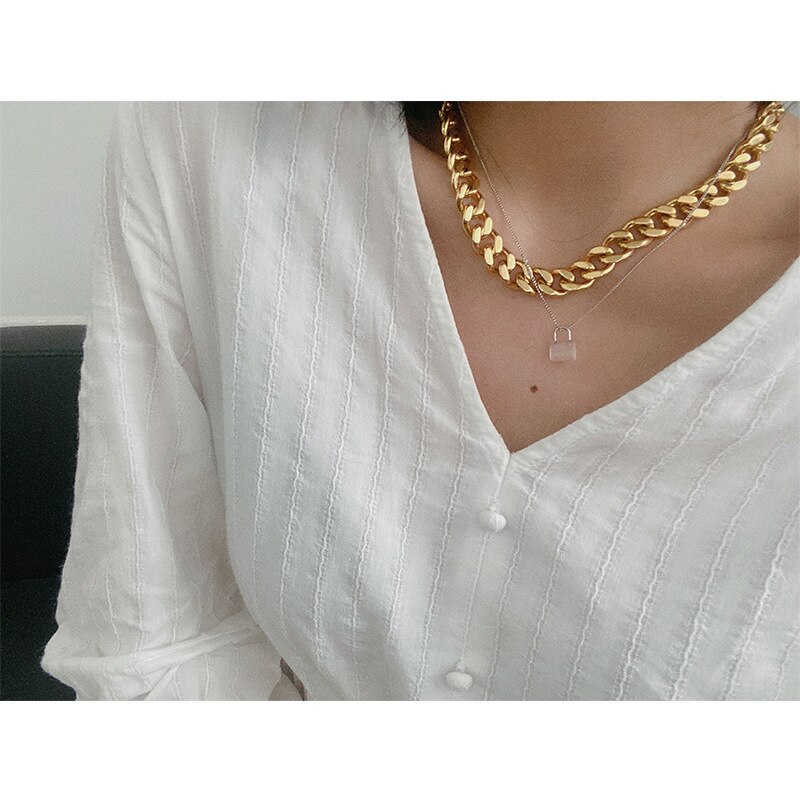 J. Hangke Classic Rvs Gouden Ketting Armband Ketting Set Vrouwen Juwelen Party Choker Kettingen Armbanden Femmes Bijoux