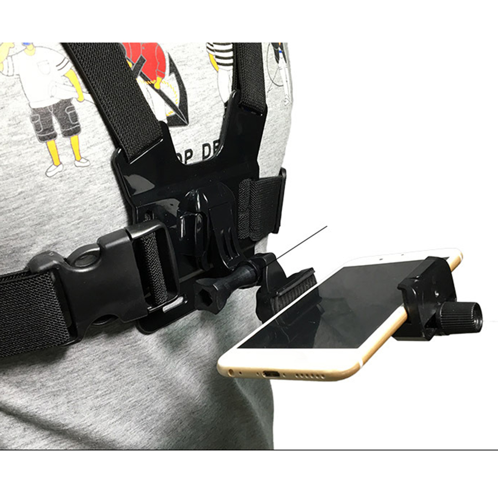 Adjustable Phone Clip Holder Mobile Phone Stand Outdoor Sport Chest Mount Harness Strap Holder for iPhone for Xiaomi for Huawei: 20.5x15cm-A