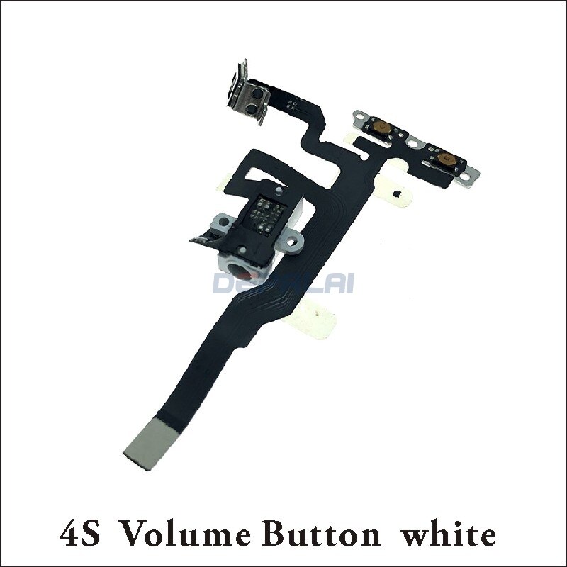 1 Piece Power Button On Off Flex Cable For iPhone 4 4G 4S 5G 5 5S 5C Plus Mute Volume Switch Connector Ribbon Parts: 4S Volume white