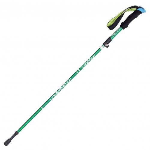 Walking Stick Outdoor Folding Trekking Poles Nordic Hiking Antishock Adjust 3-Section Aluminum Alloy Telescopic Alpenstock: Green