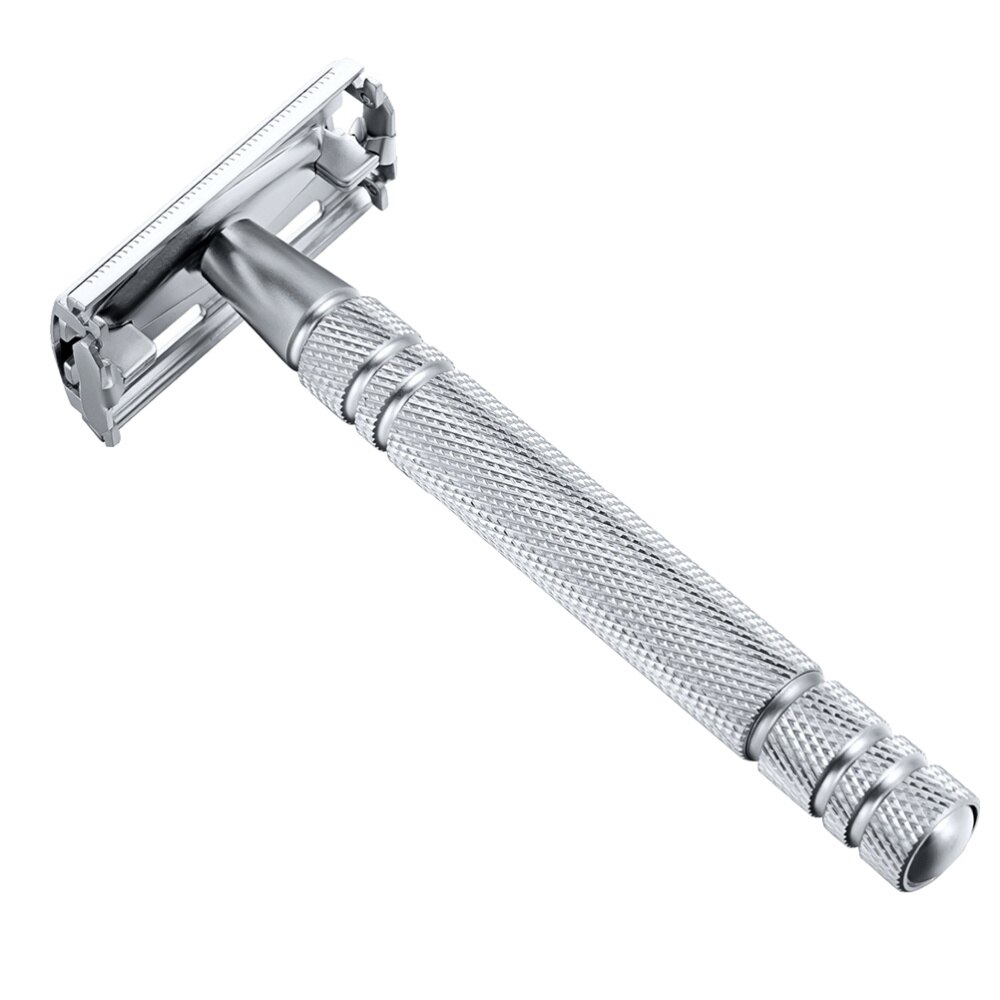 Säkerhetsrakhyvel i rostfritt stål ögonbrynshyvel manuellt rakverktyg klassisk rakhyvel halkfritt långt handtag manuell rakhyvel