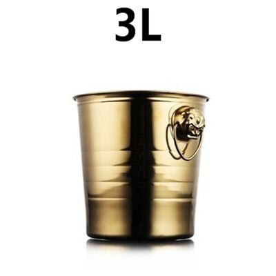 3l/5l/7l tigerhuvud i rostfritt stål ishink vin champagne vinkylare flaska kylare champagne öl kylare isfat: Guld 3l