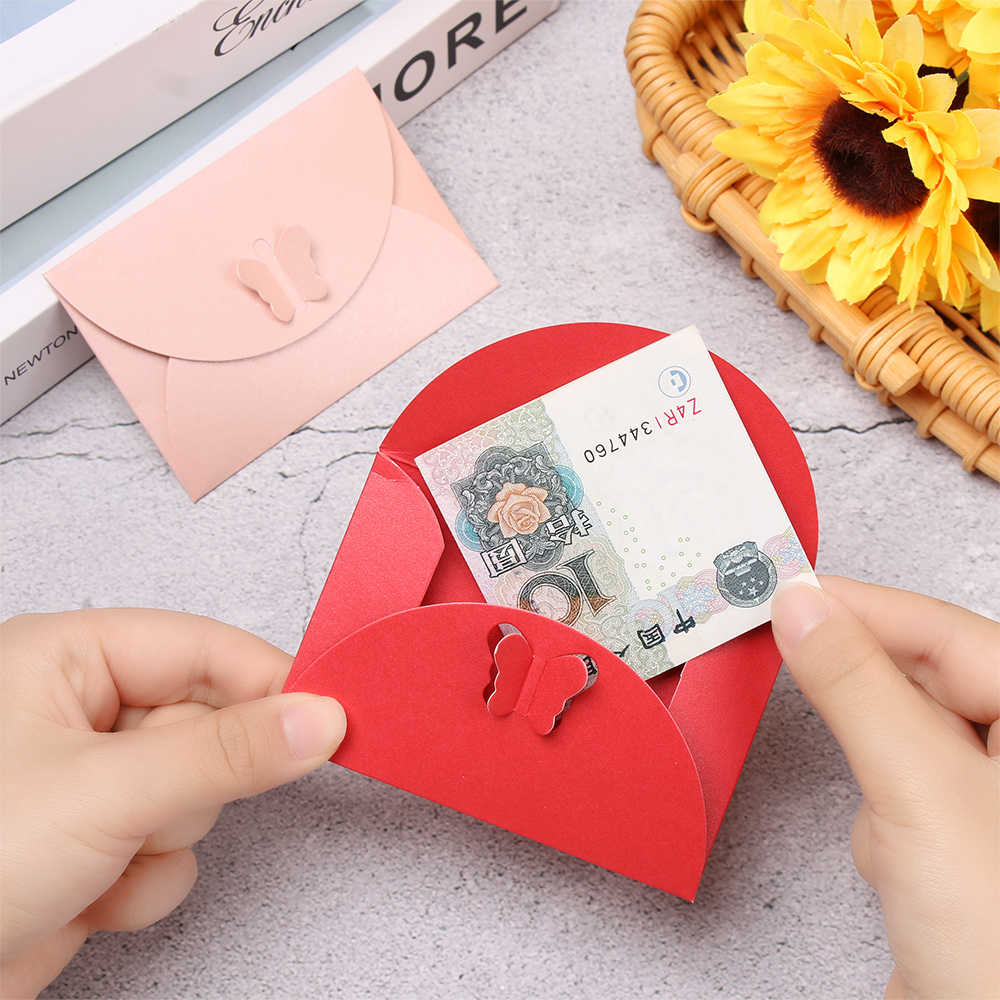 Sobres de papel con hebilla para tarjetas, cartera pequeña de Papel Kraft para postales, sobres de invitación, papelería de oficina, 5 unids/set por juego