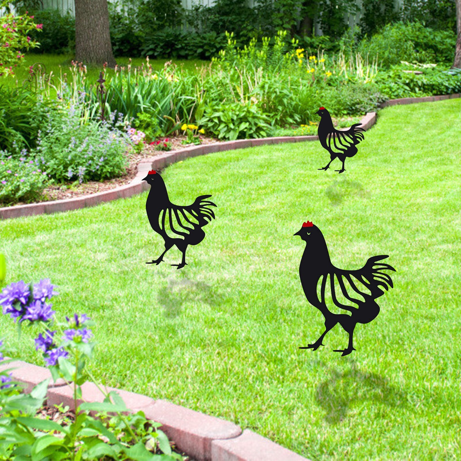 Metal Sculpture Carved Metal Rooster Garden Decoration Furnishing Articles Artwork Home Decor Animal Craft Metal Art