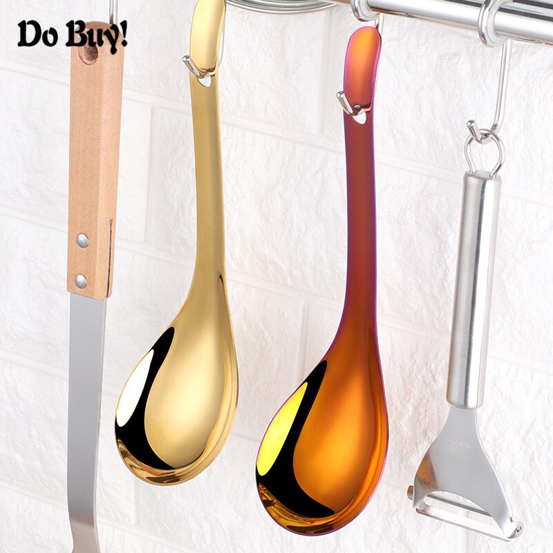 1 Pcs Rijst Lepel Goud Rvs Ronde Hoofd Chinese Lepel Maaltijd Voedsel Grote Capaciteit Rijst Lepel Servies Levert