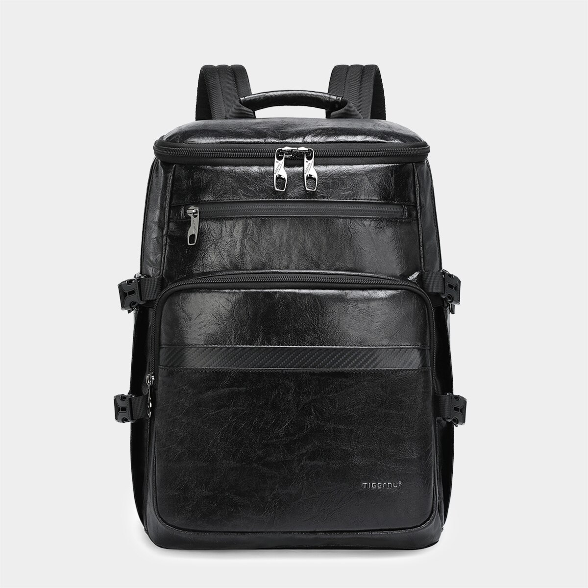 Tigernu 2022 Koreaanse Stijl Vrouwen Rugzak 15.6 Inch Tpu Waterdichte Laptop Schooltas Casual Mannen Reistassen Schouders tas: Black