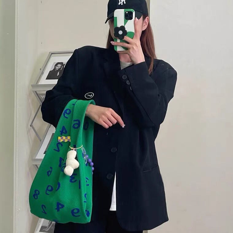 Bolso de tela de algodón coreano para mujer, bolsa de hombro de alta capacidad, suave, sólido, a la , pequeño y fresco que combina con todo