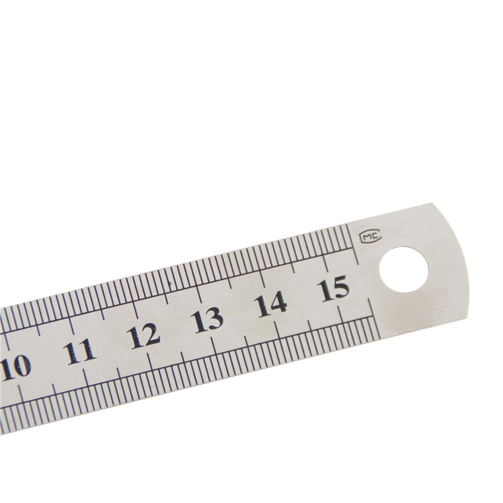 Regla recta de Metal de acero inoxidable para costura de pie de costura de 15cm, herramienta de regla de precisión, regla de doble cara