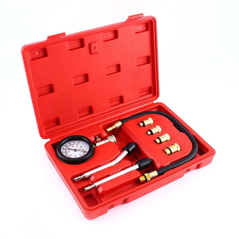 Automotive Motorcycles Petrol Engine Compression Test Gauge Tester Kit Tool Set