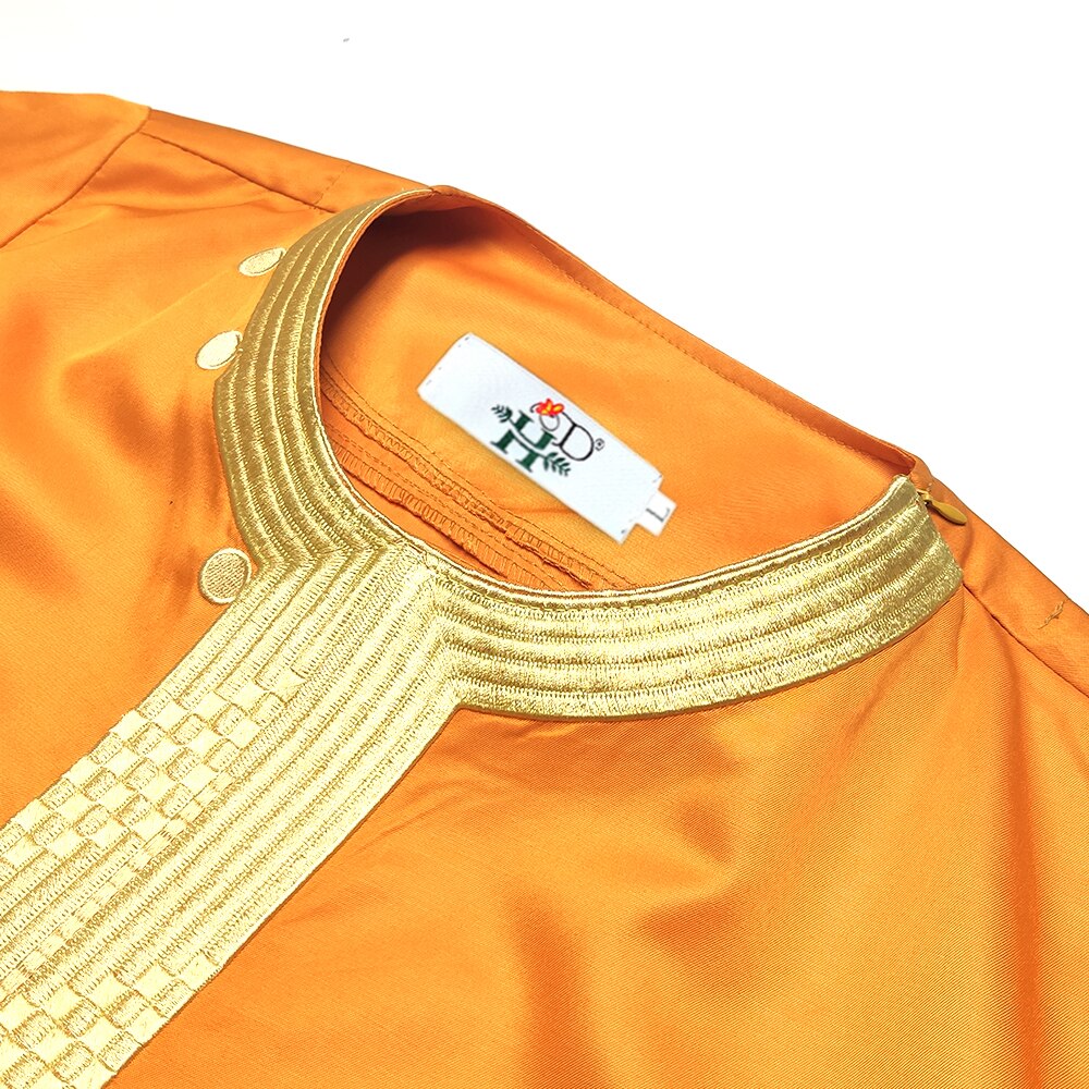 H &amp; D Dashiki Africain Tenue Hommes Chemise Brodée Pantalon 2 Pièces Costume Hippie Hommes Musulman Ensembles Thobe 2022 Européenne Vêtements