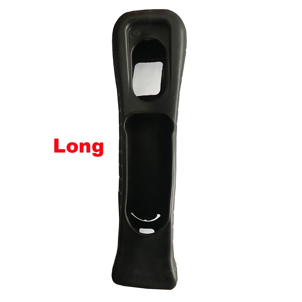silicone case for wii remote Soft Cover Skin Protective Sleeve short/long Can Hold Motion Plus For Nintend Wii Remote Contoller: Long Black