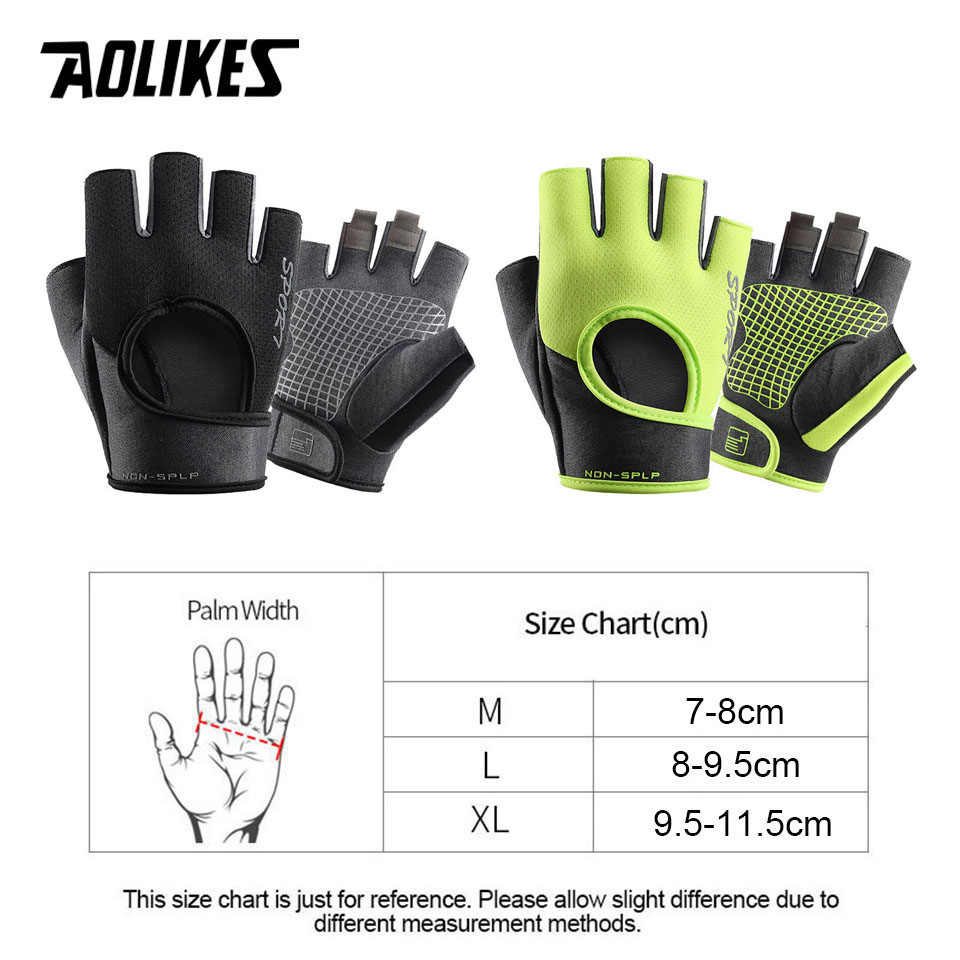 AOLIKES guanti da palestra donna sollevamento pesi Crossfit allenamento guanti Fitness Bodybuilding traspirante mezzo dito protezione mani
