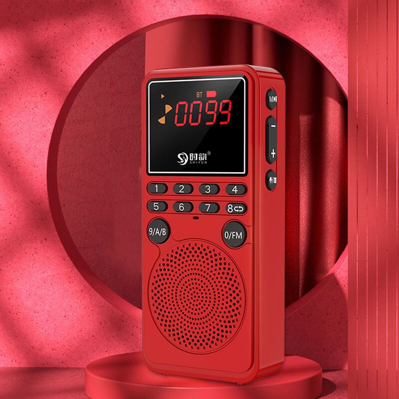 Draagbare Digitale Radio Bluetooth Luidspreker Muziek Speler Met Hd Display Ondersteuning Bluetooth Call Recording Tf Card Oortelefoon Spelen: Red