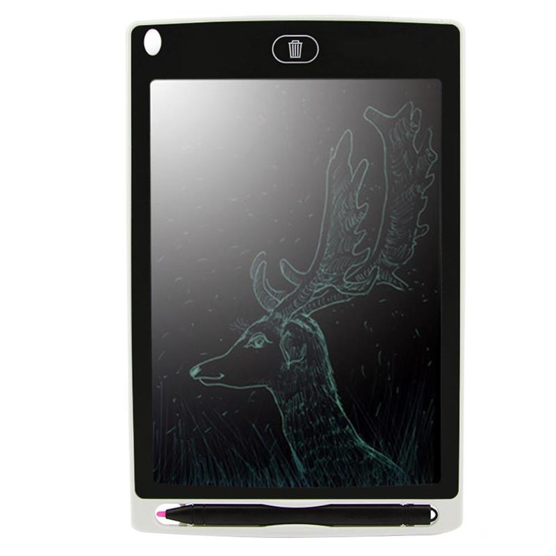 8.5 Inch Portable Digital LCD Writing Tablet Electronic Drawing Notepad Adsorb on Tefrigerator for Message Board: White