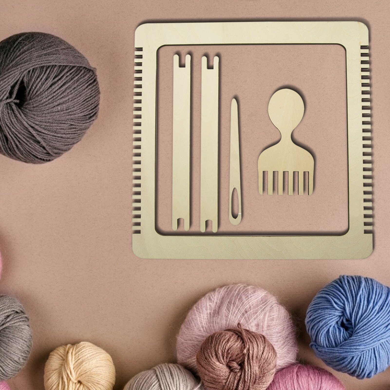 Wooden Tapestry Weaving Loom Kit Hand-Knitted Machine DIY Traditional Craft Yarn Hand Sewing Machine Home Waving Accessories