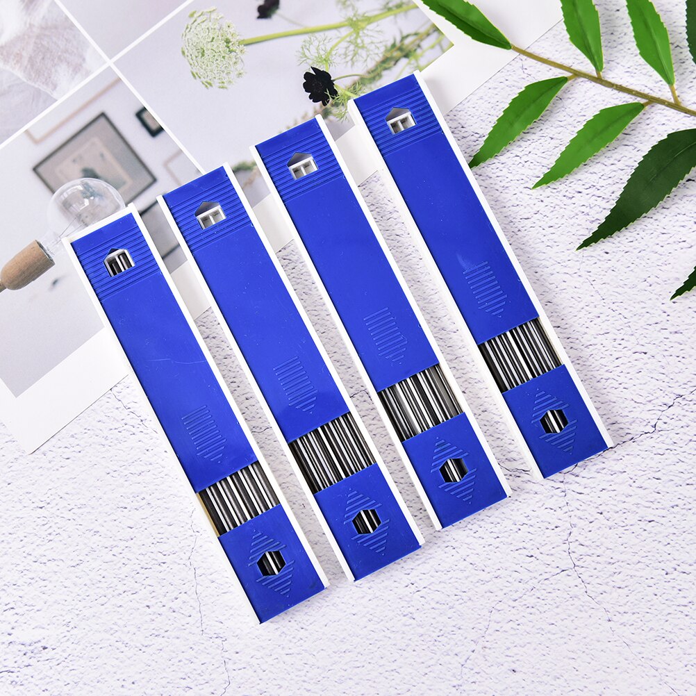 Metal Mechanical Pencils 2.0 mm 2B Lead Holder Drafting Drawing Pencil Set with 6 Pieces Leads Writing School Stationery