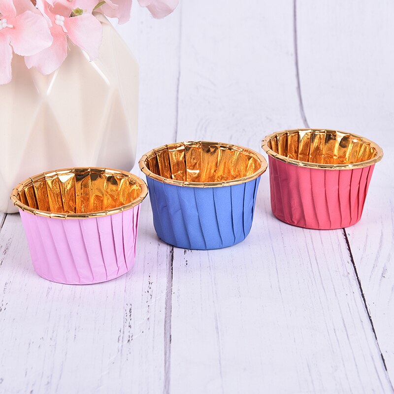 50 Uds. De moldes de papel para pasteles, envoltorios para magdalenas y magdalenas, estuche para bandejas de horneado, suministros para fiestas