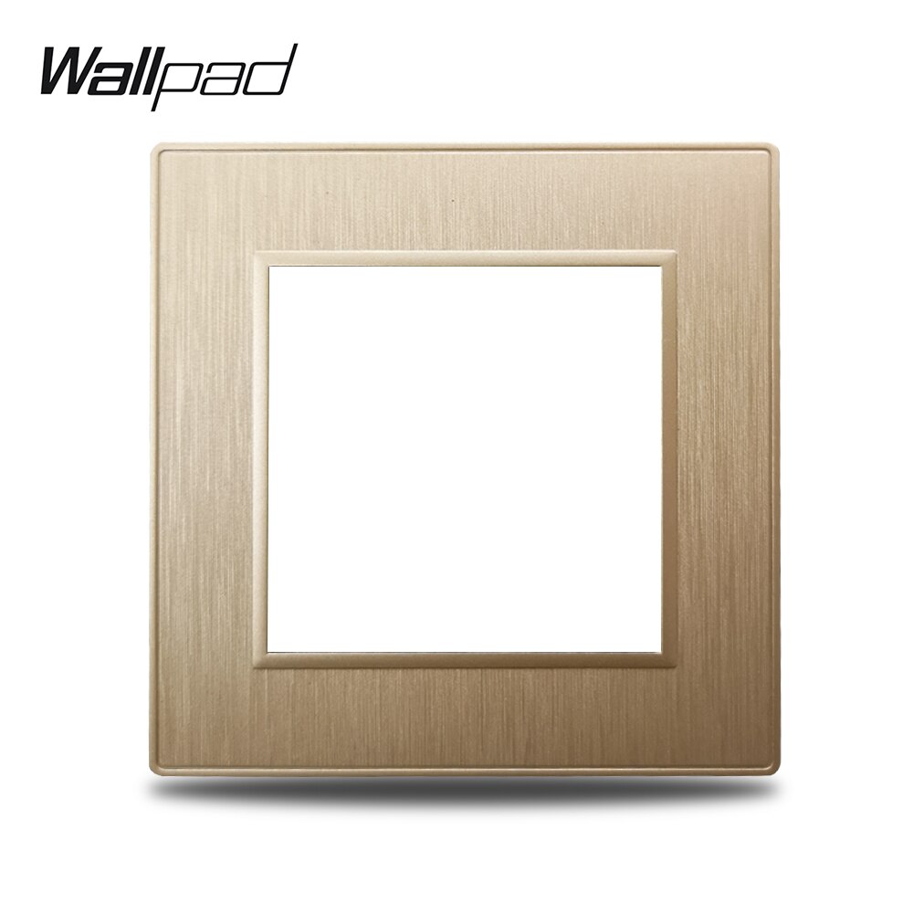 Wallpad  s6 tee itse yksi kultainen paneeli harjattu pc muovi seinäkytkimen pistorasiaan jäljittelevä alumiinilevy vapaa yhdistelmä , 86*86mm
