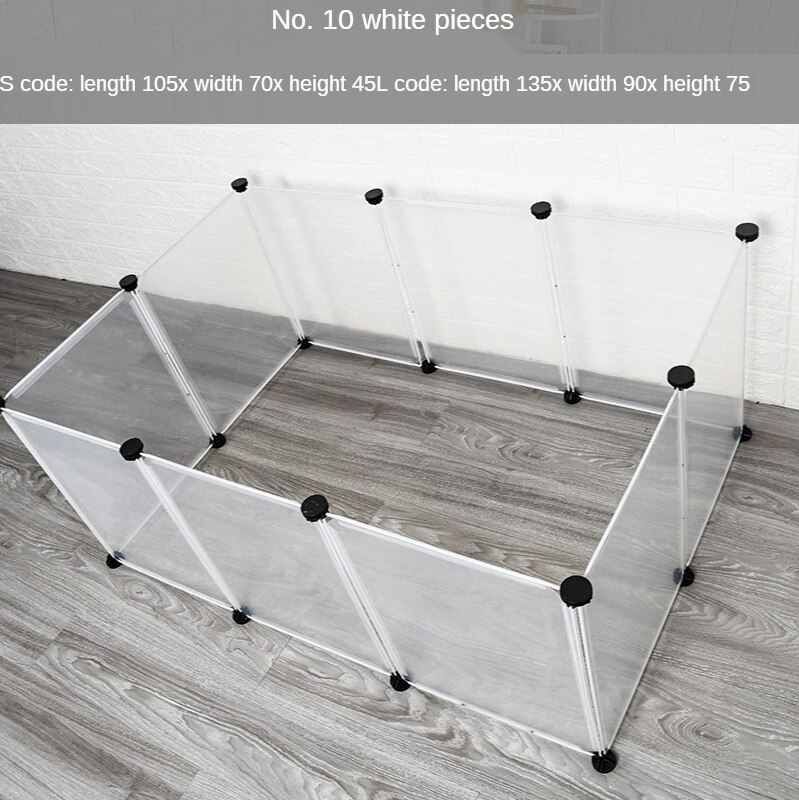 Valla de Combinación libre para perros y gatos, vallas transparentes pequeñas y de mascota mediana, tablero de aislamiento de plástico: 3 / L