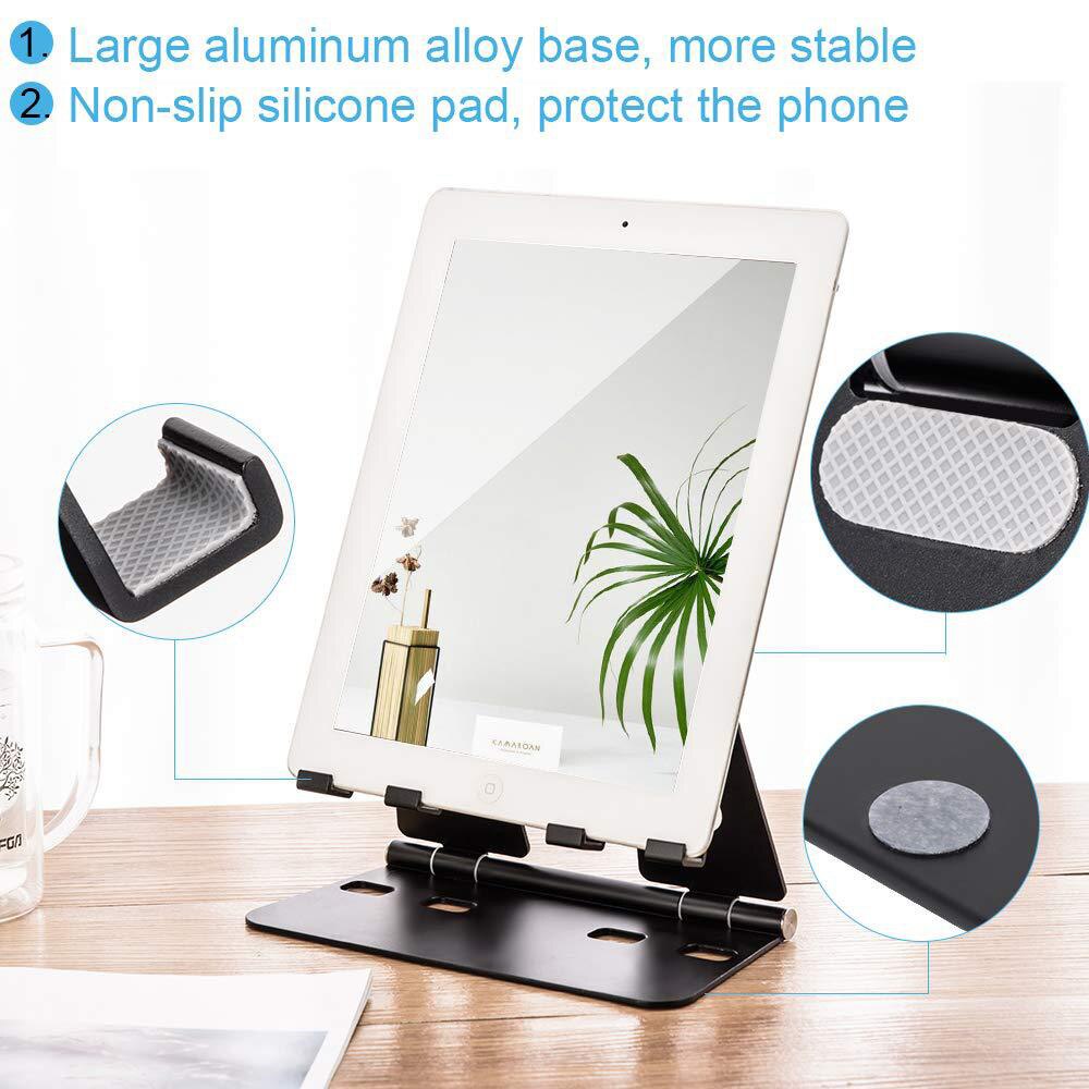 Dual Gerät Aluminium Faltbare Desktop-Halter für Handy Tablet 270 ° Rotation Einstellbar Stehen für Smartphone iPhone iPad