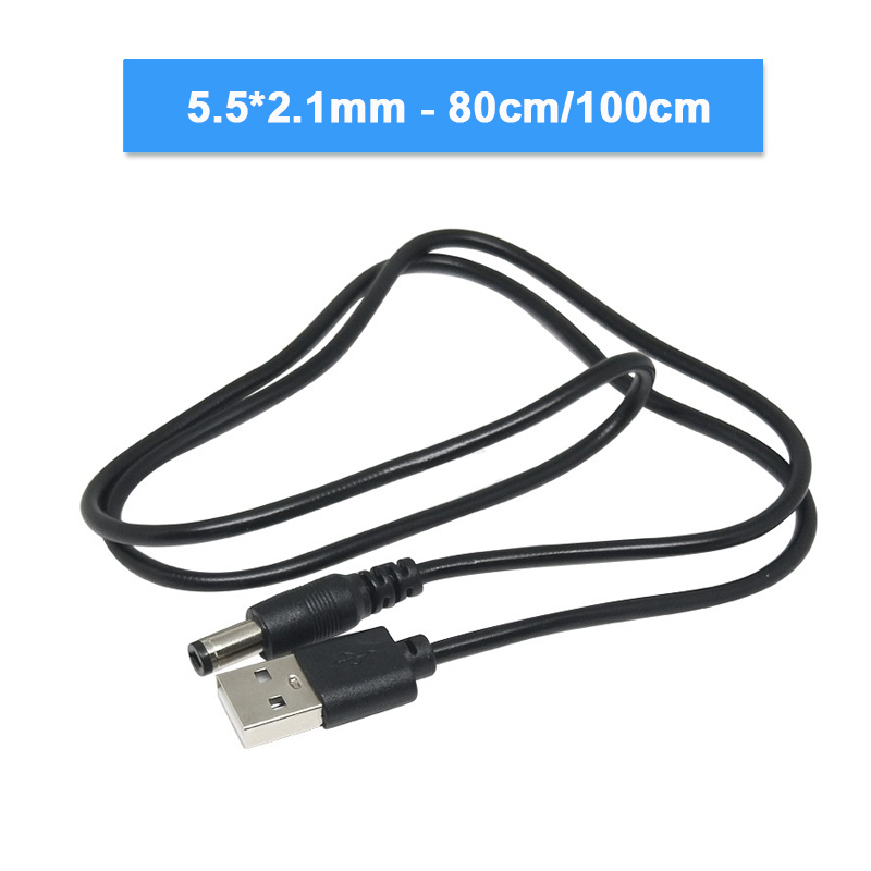USB naar DC oplaadkabel 5,5*2,1mm / 5,5*2,5 koperen kern voedingskabel DC005 conversiekabel 5V DC oplaadkabel
