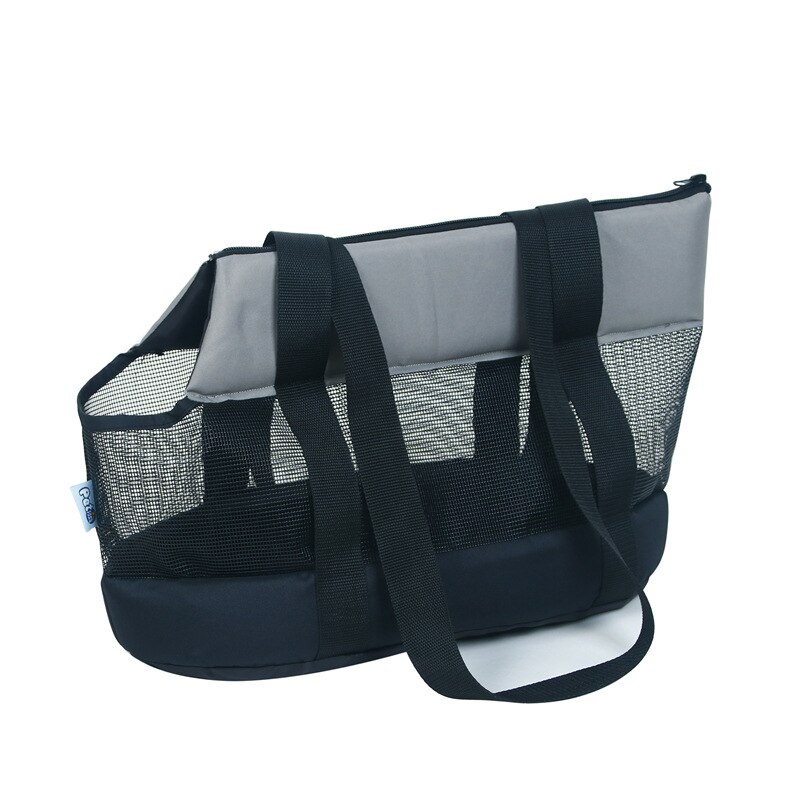 ALLSOPETS Huisdier Tas Huisdier Uitje Draagbare Honden Handtas Schoudertas Ademend Staaldraad Ondersteuning Bodem Met Verwijderbare Mat voor Kleine Honden Katten Puppy Klein Dier Zwart