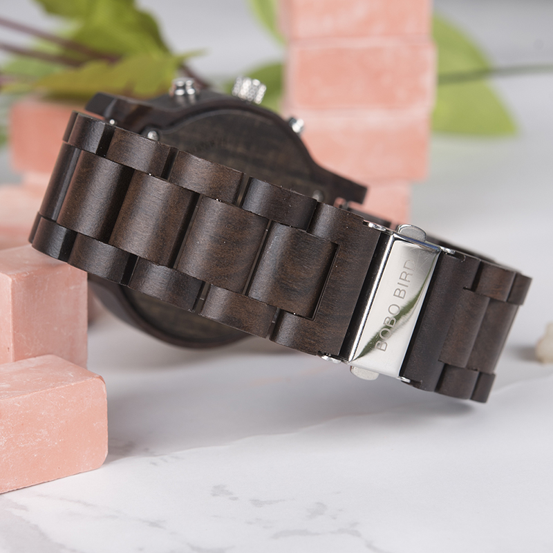 BOBO BIRD-Reloj de pulsera para hombre, Digital, de madera, de cuarzo, con pantalla Dual, de madera, novedad de , Top C-dR02