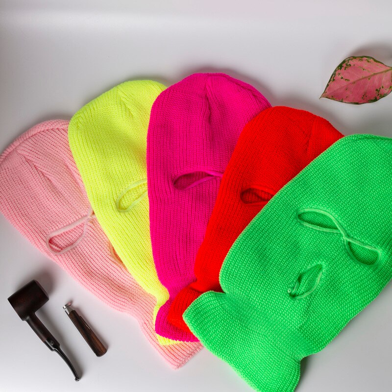 Sturmhaube Maske Hütte Winter Abdeckung Neon- Maske Grün Halloween Kappen Für Party Motorrad Fahrrad Ski Radfahren Sturmhaube Rosa Masken