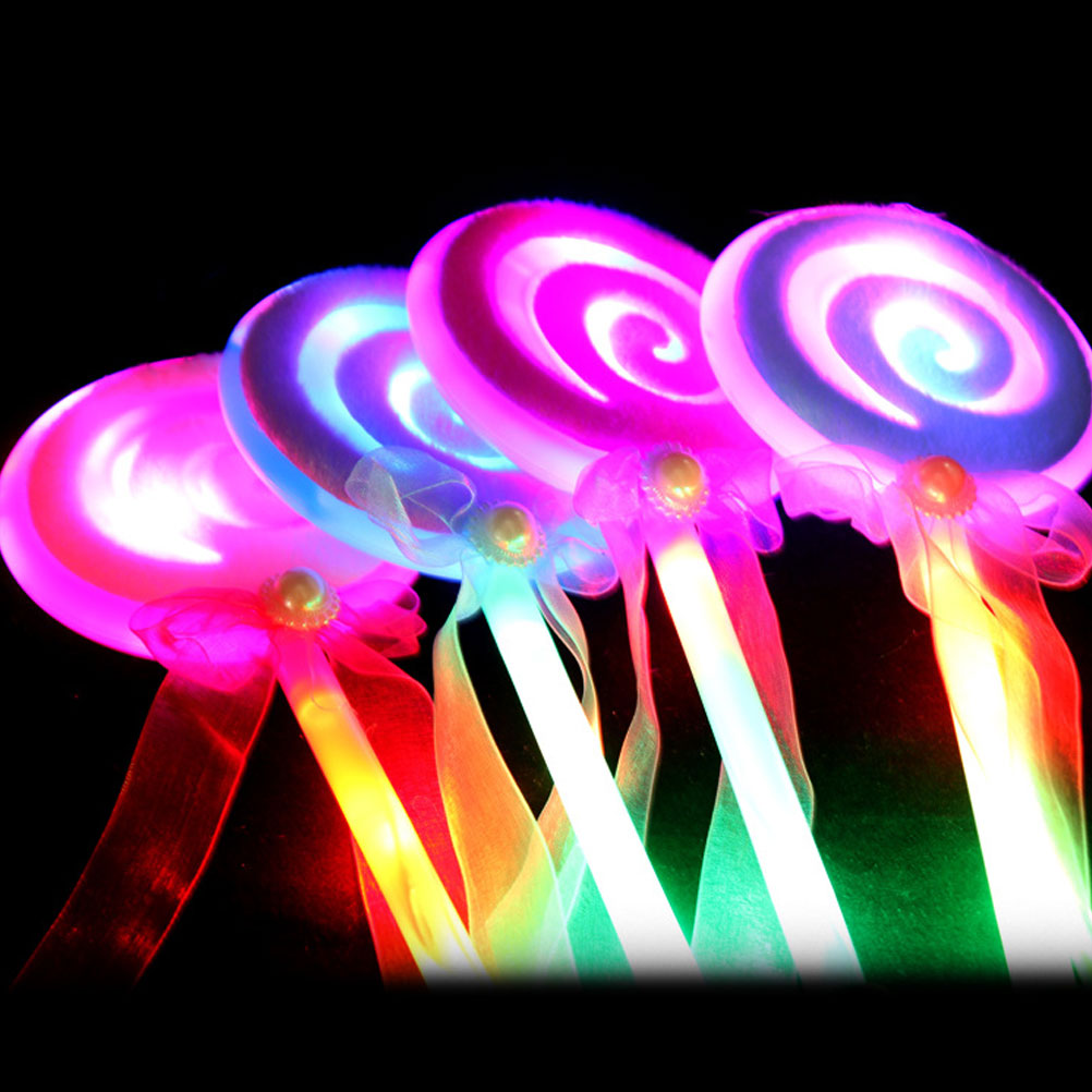 10pcs Kids LED Light-Up Lollipop Glow Sticks Toys Flashing Fairy Wand Sticks Birthday Party Supplies ( Color)