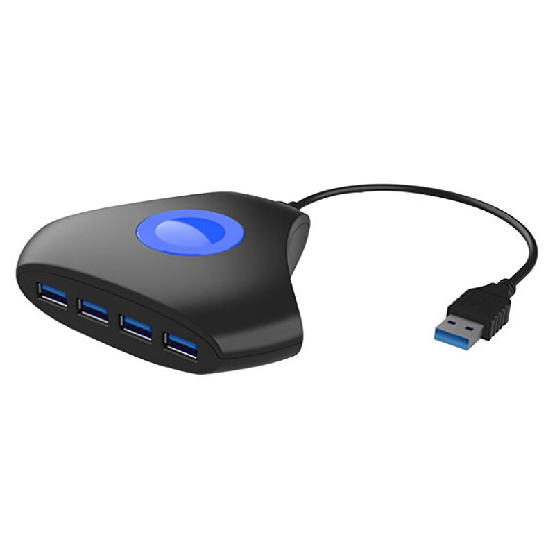 4-poorts USB 3.0 hub met geïntegreerde kabel 5Gbps draagbare SuperSpeed USB-hub USB 3 Mini hub zwart (ST4300MINU3B