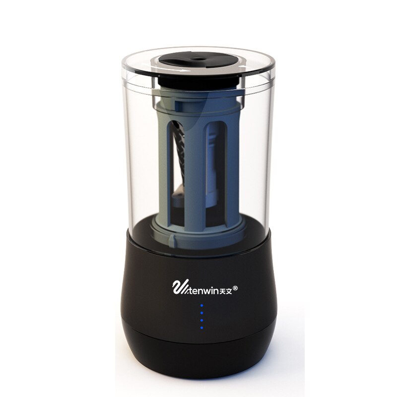Tenwin-afilador de lápices eléctrico de carga Usb , sacapuntas automático de dibujo para escuela, suministros de arte de pintura: Black