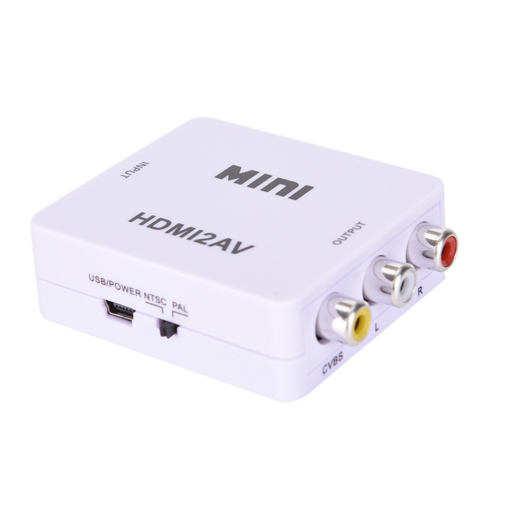 Hdmi-Compatibel Av Scaler Adapter Hd Video Composiet Converter Box Rca Av/Cvsb L/R Video 1080P Mini HDMI2AV Ondersteuning Ntsc Pal