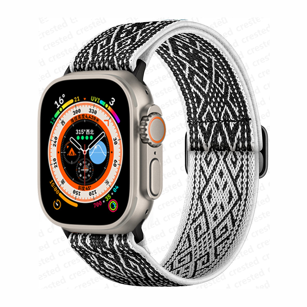 Bracelet chouchou pour bracelet de montre Apple 40mm 44mm 41mm 45mm 38mm 42mm 49mm bracelet en Nylon élastique iWatch série 7 se 6 5 3 Ultra 8: YELLOW / 12mm