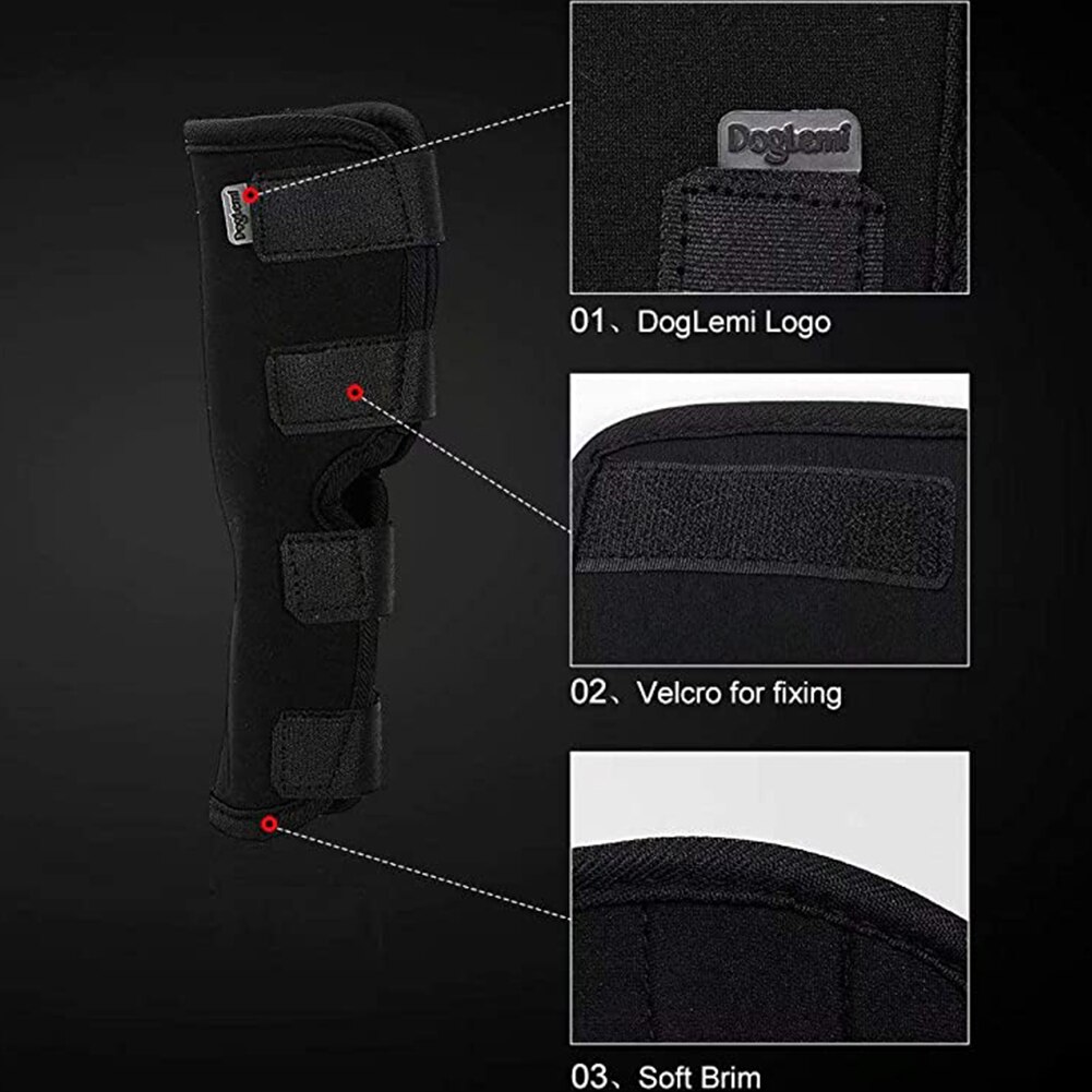 Pet Wrap Compression Leg Protects Wounds Injury Dog Leggings Strap Bandages Black Legs Brace Pet Dog Knee Hock Protector