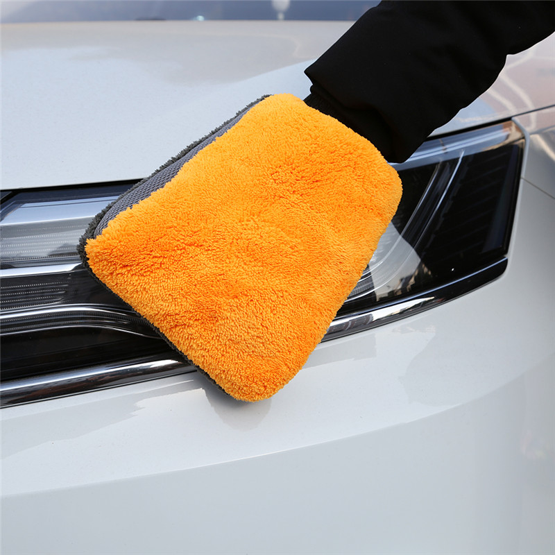 1 stuk 25x17cm Microfiber Pluche Auto Detailing Zachte Wassen Mitten Wassen Handschoen Gereedschap Glas Dust Cleaner