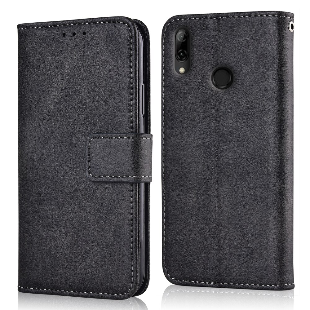 Für Huawei Y7 überspielen-LX1 überspielen LX1 fallen Für Auf Y7 Coque Glänzend matt Brieftasche fallen Für Huawei Y 7 Y7 Y72019 kippen Abdeckung: niu-dunkel grau