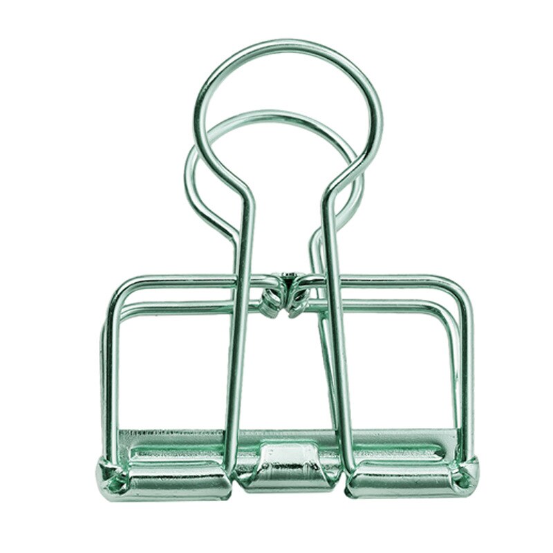 Dailylike 1PC Colorful Binder Clip Creasing Edges Metal Clip File Clips for School Office Medium Paper Clip Bookbinding Tool: D