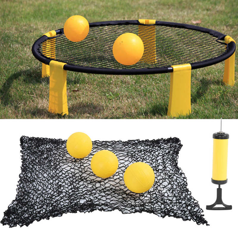 Mini Beach Volleyball Net Ball Set Outdoor Team Sports Spikeball With 3 Balls Volleyball Net Lawn Beach Fitness Equipment