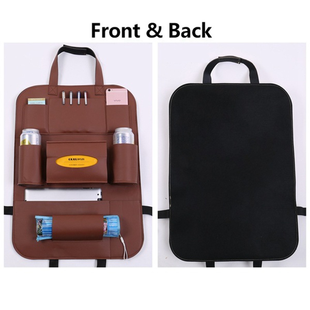 Pu lederen autostoel rugleuning organizer en ipad mini houder universeel te gebruiken als auto achterbank organizer voor kinderen opbergflessen tissues