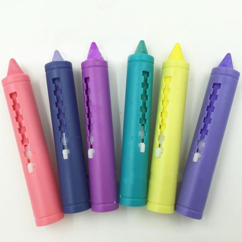 6 unids/set baño lápices de colores lavado de Color fácil borrar crayones grafiti colorido arte pluma pintura para