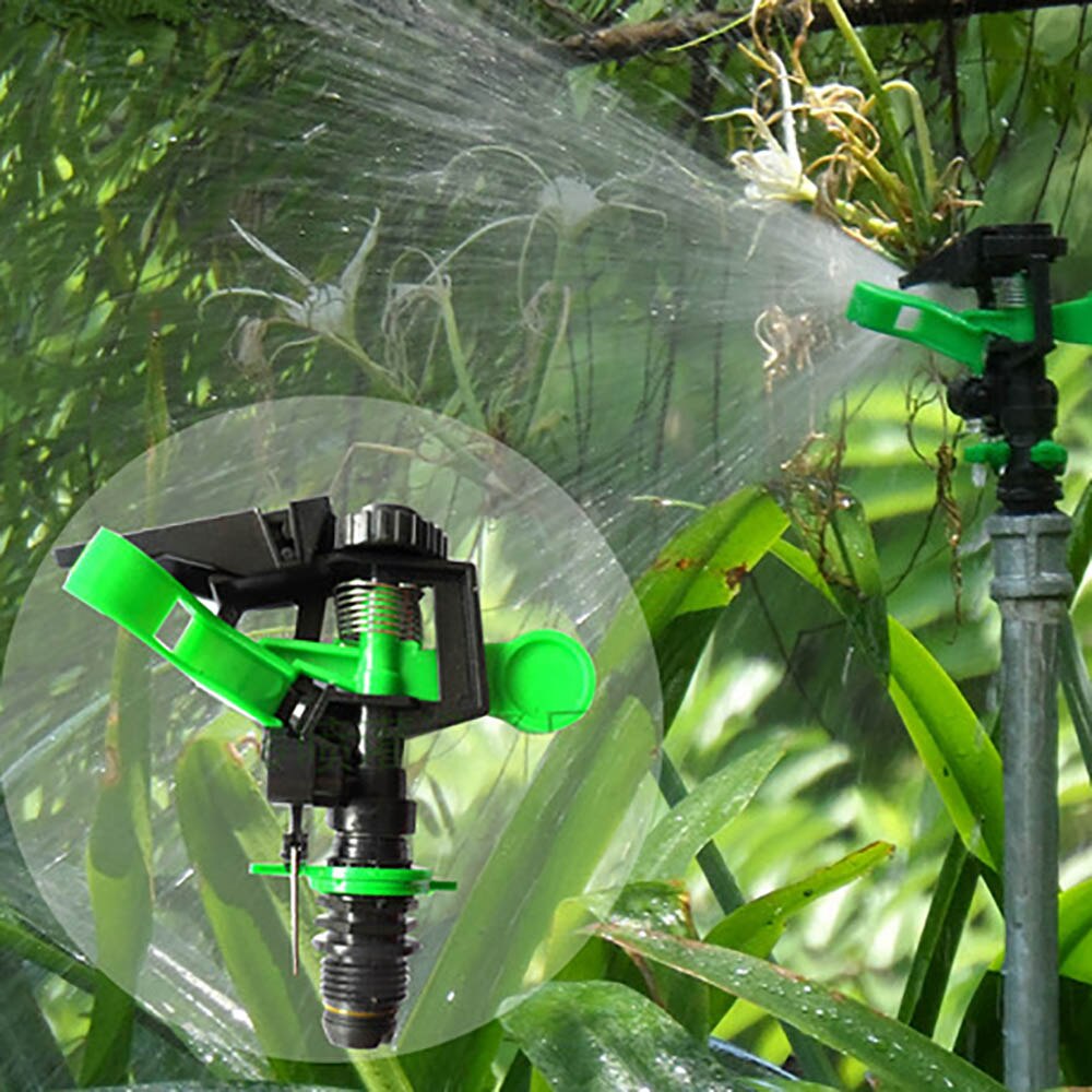 Puutarha metalli sprinkleri piikki nurmikon ruoho 360 astetta säädettävä pyörivä vesisuutin impulssisadetin kastelujärjestelmään