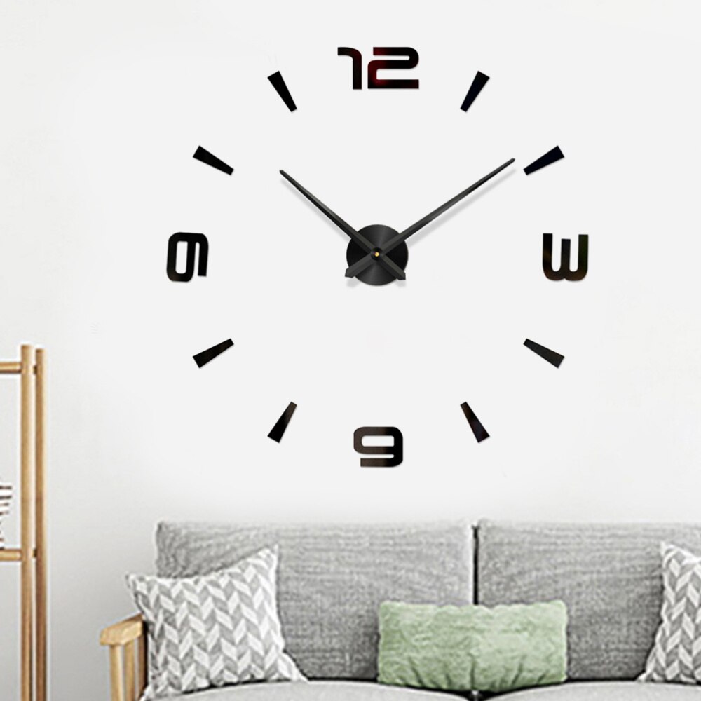 Self-Adhesive Golden DIY Wall Clock Frameless Large Digital Modern Clock Watch Apartment Decorations Room Decor Wall Cloc