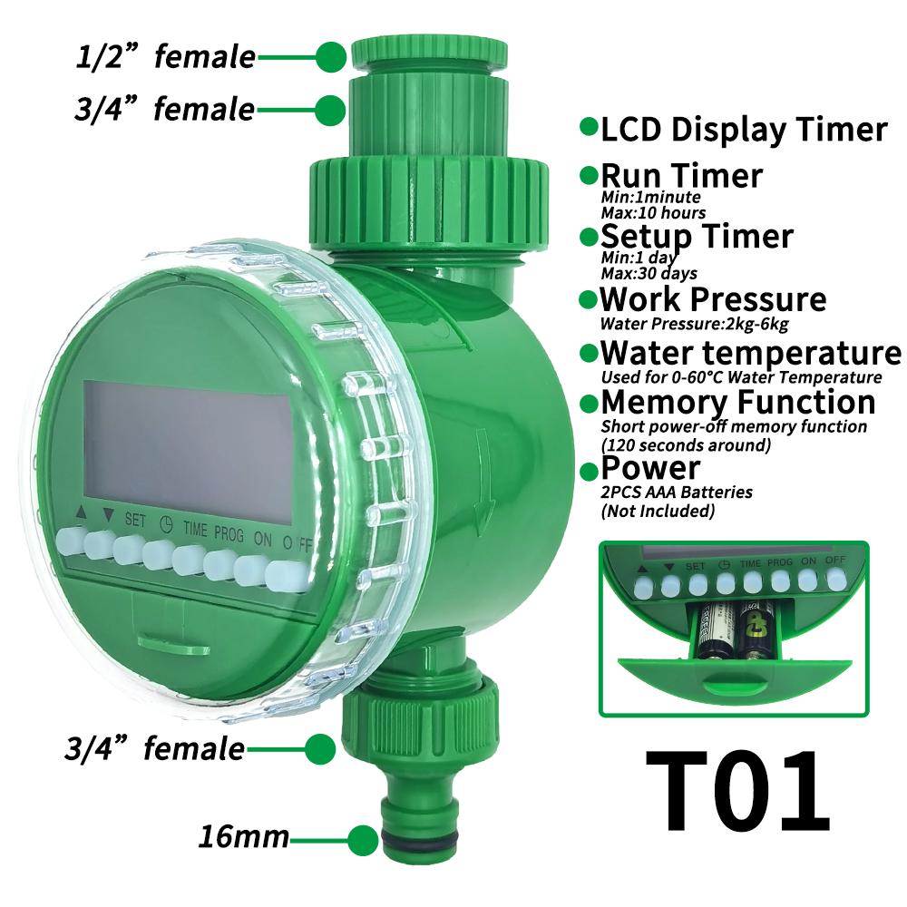 Oasis Garden Automatic Watering System Timer Rain Sensor Solar LCD Electronic Drip Irrigation Controller Greenhouse Irrigator: Yellow