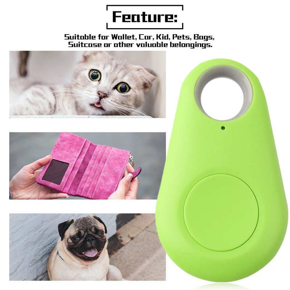 Mini anti-lost bluetooth 4.0 tracker gps locator tag alarm tegnebog nøgle kæledyr hund finder lommestørrelse smart tracker